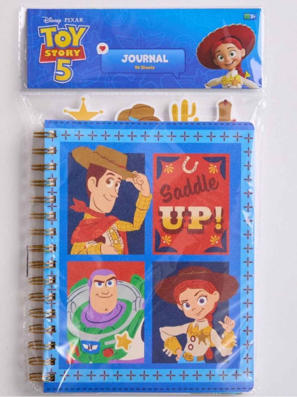 Disney Pixar Toy Story 5 "Saddle Up" Blue Poly Tab Journal, 96 pages